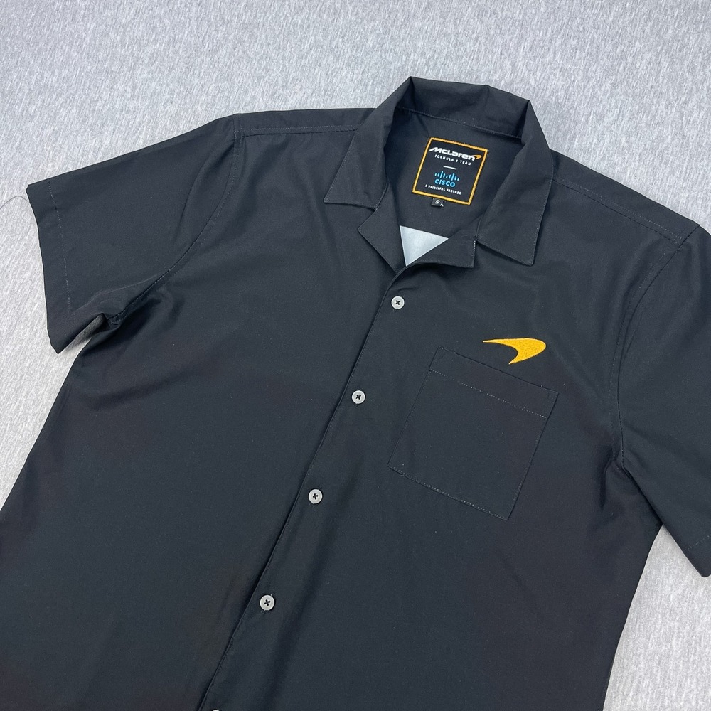 McLaren Formula 1 Team Official Logo Shirt Mens S Black Cisco Partner Stretch